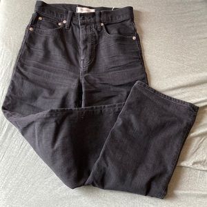 Madewell size 25 light black jean in slim wide-leg crop